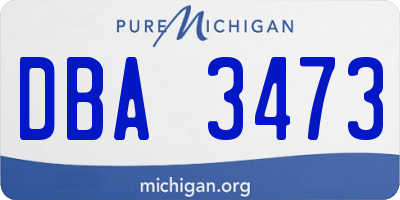 MI license plate DBA3473