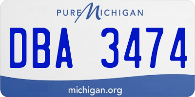 MI license plate DBA3474