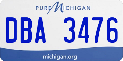MI license plate DBA3476