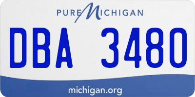 MI license plate DBA3480