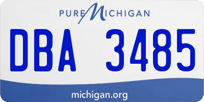 MI license plate DBA3485