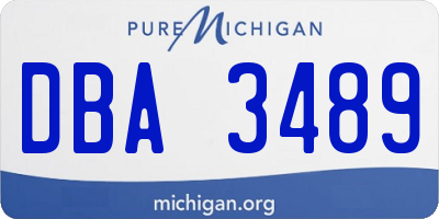MI license plate DBA3489
