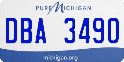 MI license plate DBA3490