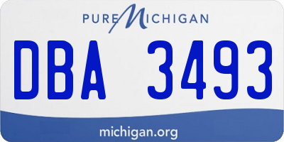 MI license plate DBA3493