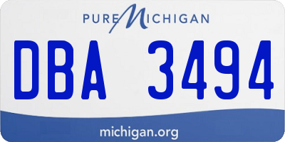 MI license plate DBA3494