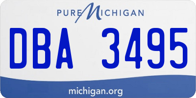 MI license plate DBA3495