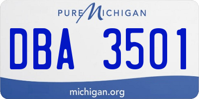 MI license plate DBA3501