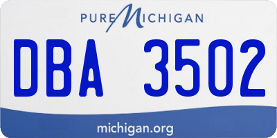 MI license plate DBA3502