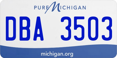 MI license plate DBA3503