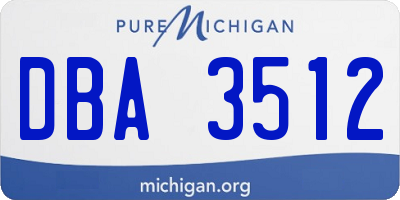 MI license plate DBA3512