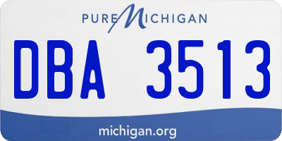 MI license plate DBA3513