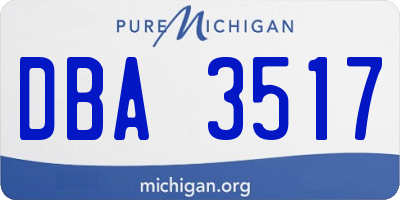 MI license plate DBA3517