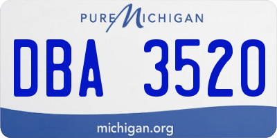 MI license plate DBA3520