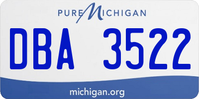 MI license plate DBA3522