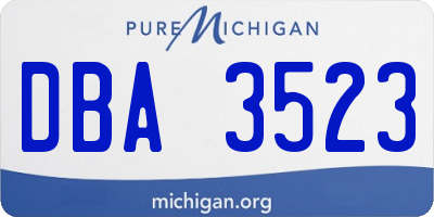 MI license plate DBA3523