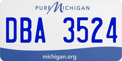 MI license plate DBA3524