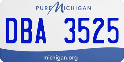 MI license plate DBA3525