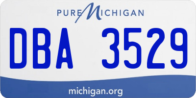 MI license plate DBA3529