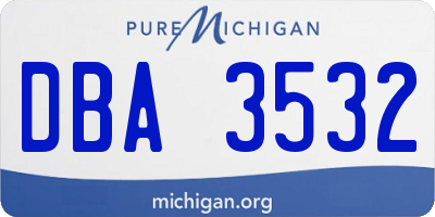 MI license plate DBA3532
