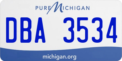 MI license plate DBA3534