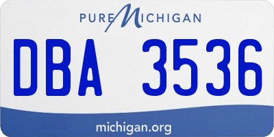 MI license plate DBA3536