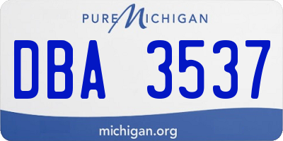 MI license plate DBA3537