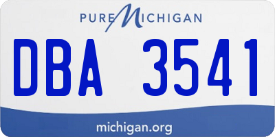 MI license plate DBA3541