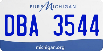 MI license plate DBA3544
