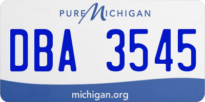 MI license plate DBA3545
