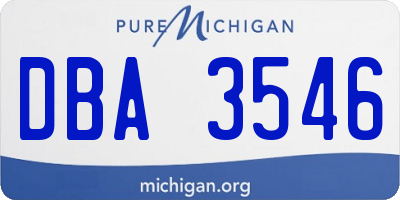 MI license plate DBA3546