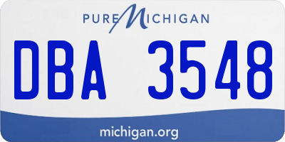MI license plate DBA3548