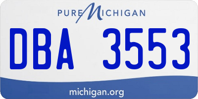 MI license plate DBA3553