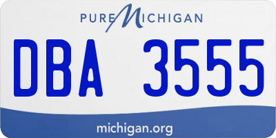 MI license plate DBA3555