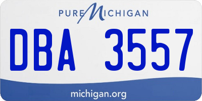 MI license plate DBA3557