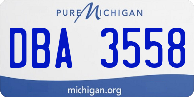 MI license plate DBA3558