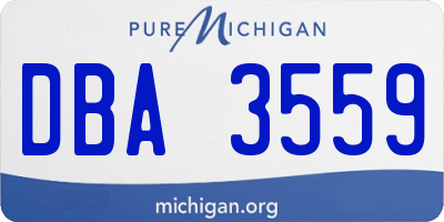 MI license plate DBA3559