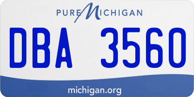 MI license plate DBA3560