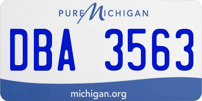 MI license plate DBA3563