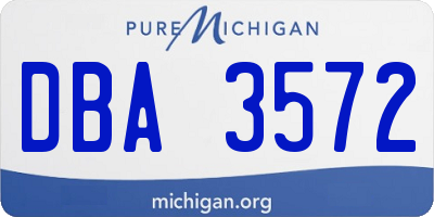 MI license plate DBA3572