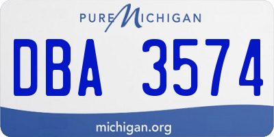 MI license plate DBA3574