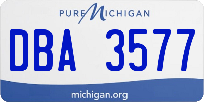 MI license plate DBA3577