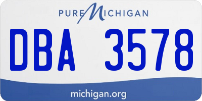 MI license plate DBA3578