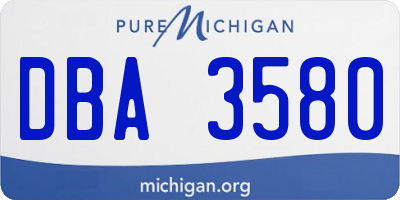 MI license plate DBA3580
