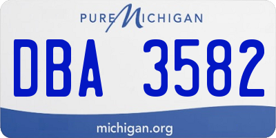 MI license plate DBA3582