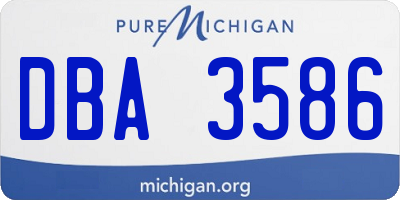 MI license plate DBA3586