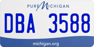 MI license plate DBA3588