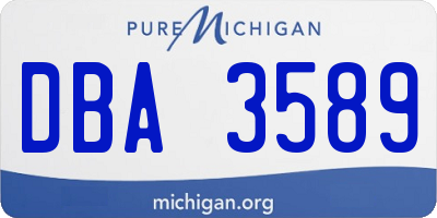MI license plate DBA3589
