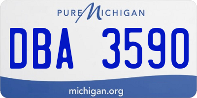 MI license plate DBA3590