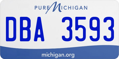 MI license plate DBA3593