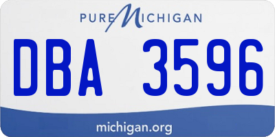 MI license plate DBA3596
